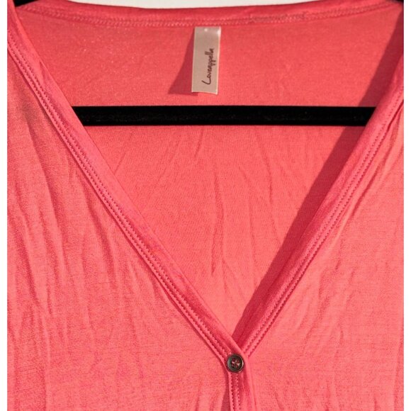 Coral Loveappella Womens Button-Down Top Size 2X Rayon/Spandex Blend - Picture 5 of 12